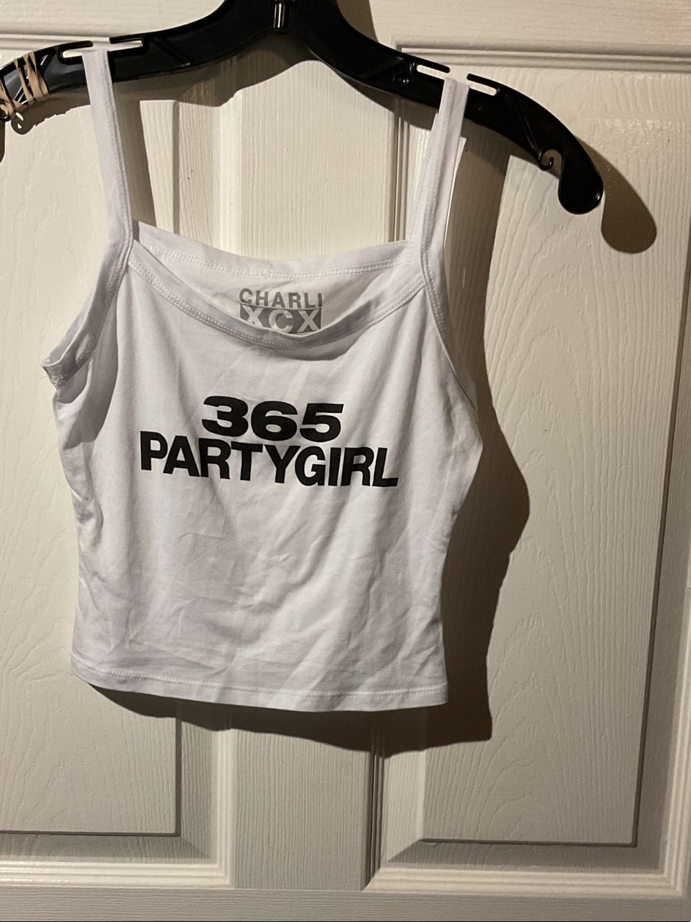 Charli XCX White '365 PARTYGIRL' Crop Tank Top